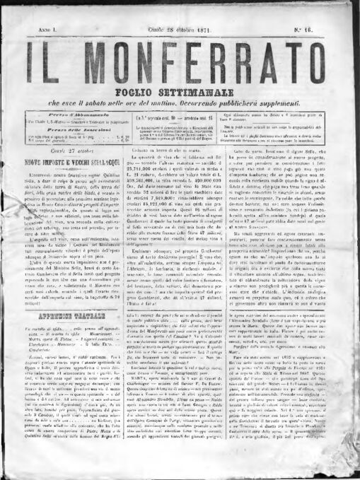 Il Monferrato - Edizione 16 del 28/10/1871